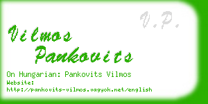 vilmos pankovits business card